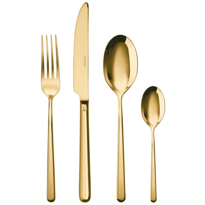 Set 24 posate Linear PVD gold Sambonet