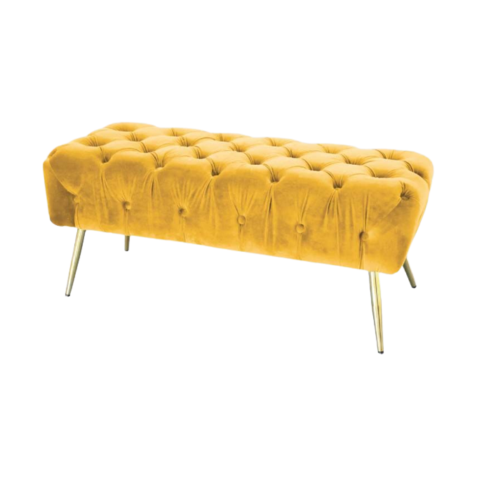 Fondo Letto Giallo Velluto Con Zampe Oro Metal Brandani