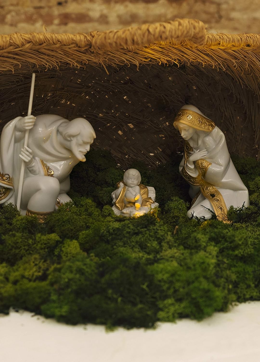 Set statue natività bianco e oro Bianco Natale Lladrò