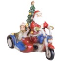 Babbo Natale Su Sidecar C/Led Porcellana Brandani