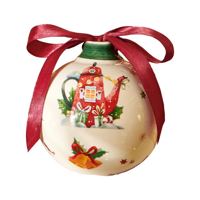 Palla Di Natale Teiera Ceramica Brandani