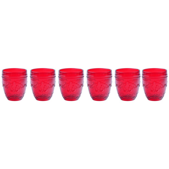 Bicchiere Rouge Rosso Set 6 Pz Vetro Brandani