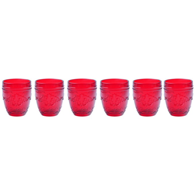 Bicchiere Rouge Rosso Set 6 Pz Vetro Brandani