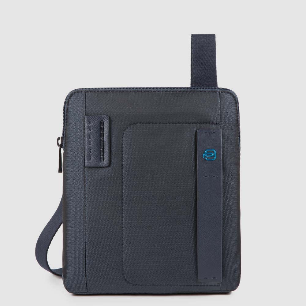 Borsello Porta Ipad Air In Tessuto E Pelle Blu