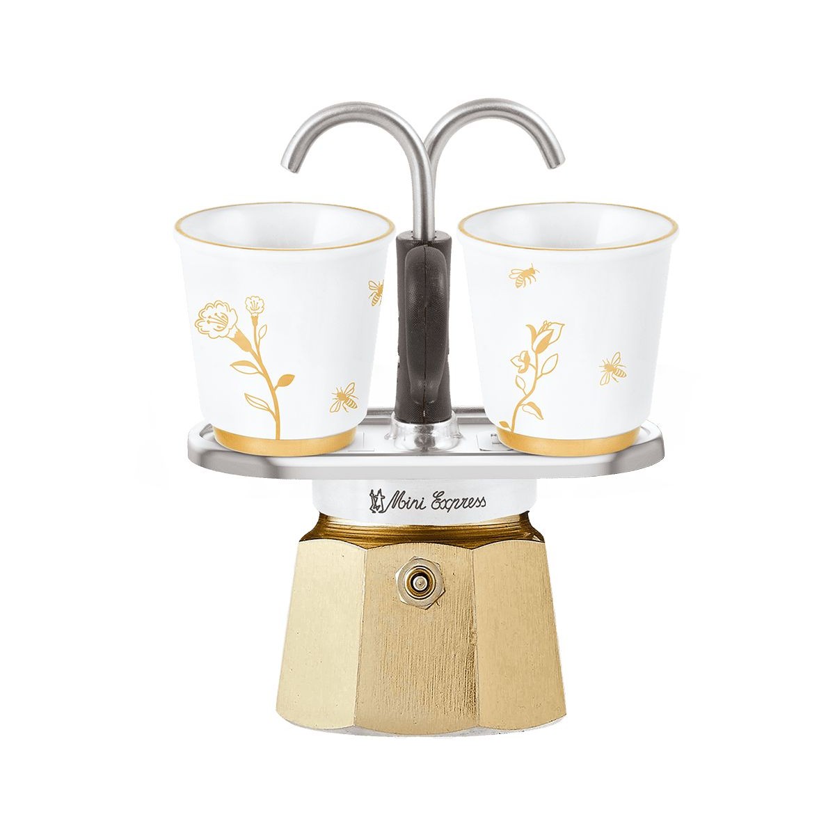 Set caffettiera con due tazzine Oro delle Api Bialetti