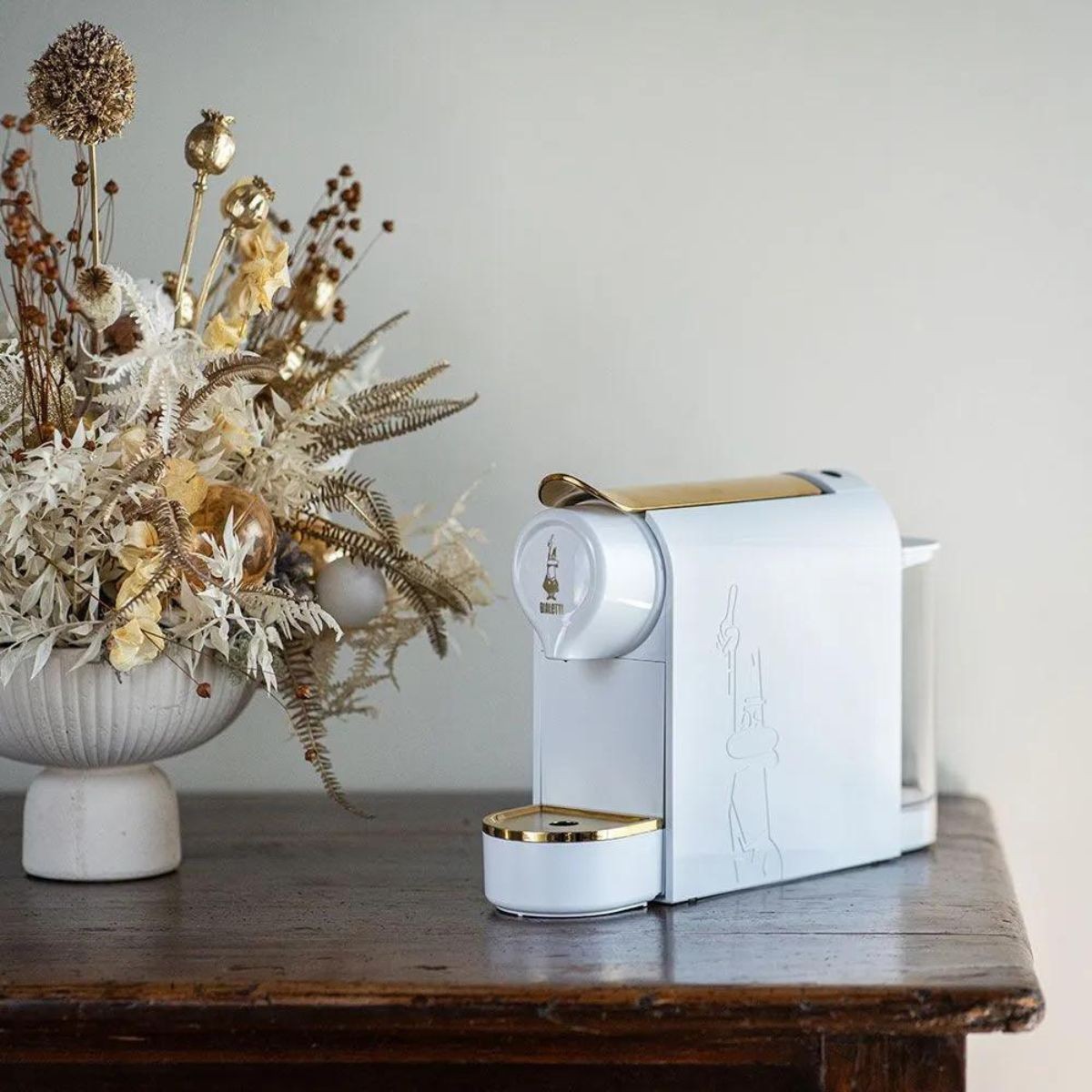 Macchina da caffè a capsule Gioia White and Gold Bialetti