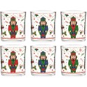 Set 6 Bicchieri 250 Ml In Vetro In Color Box Nutcracker Twist