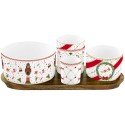 Set Aperitivo In Acacia Con 4 Ciotole Nutcracker Twist