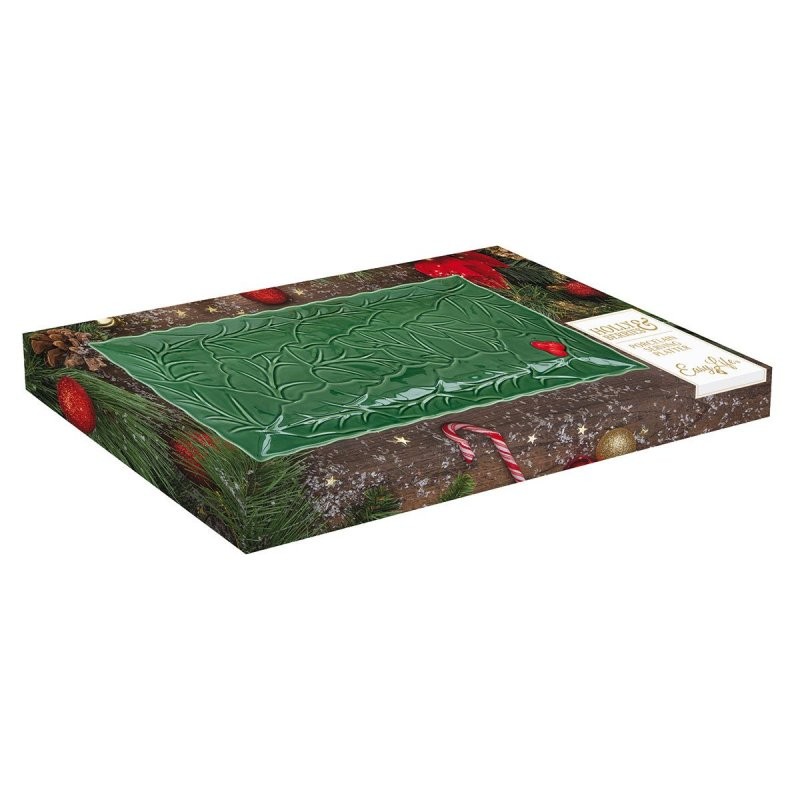 Vassoio Rettangolare Holly & Berries Green