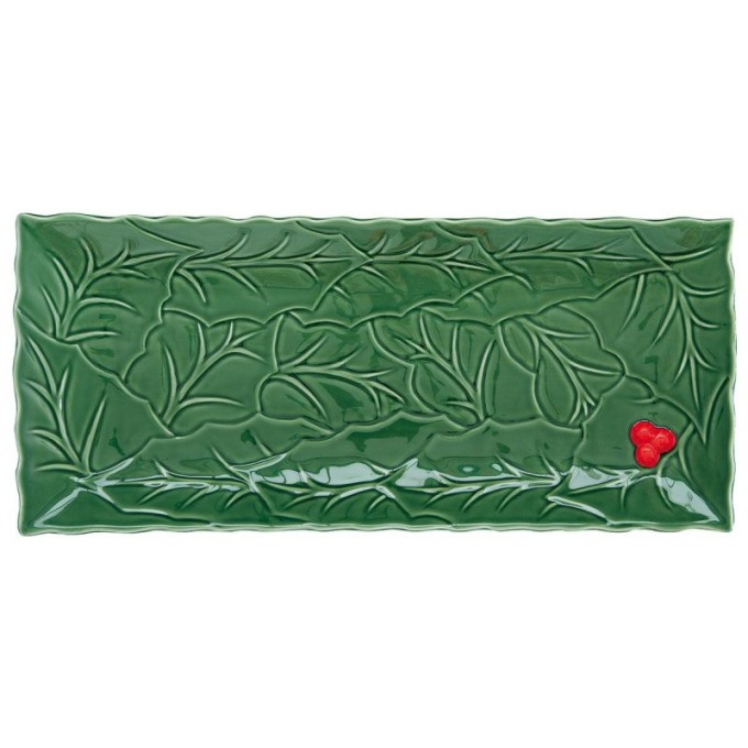 Vassoio Rettangolare Holly & Berries Green