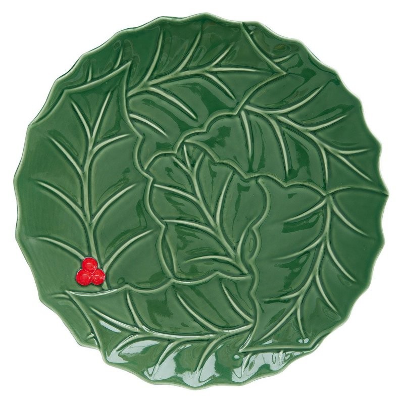 Piatto Torta Holly & Berries Green