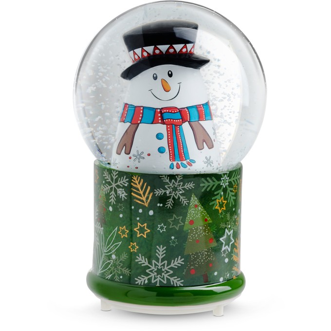 Palla Di Neve Natale Con Luce E Musica Pupazzo Di Neve 10X16 Egan