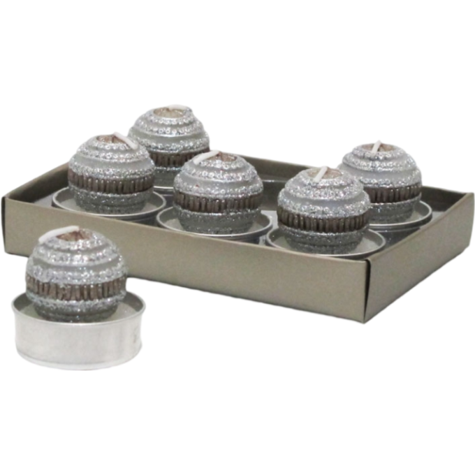 L'oca nera - tlight set 6 pz  righe  cm  4 x 5 h