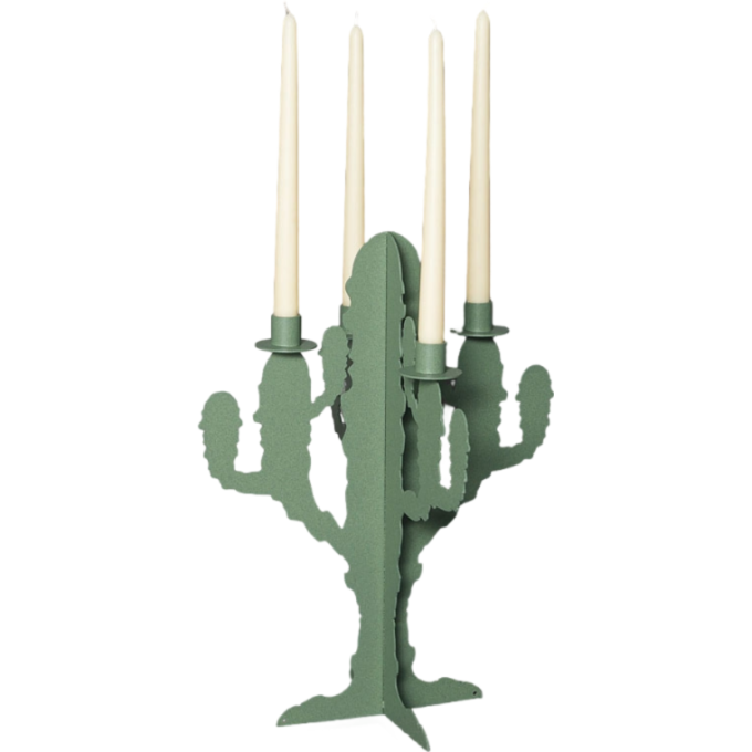 Candelabro cactus verde salvia Arti e Mestieri