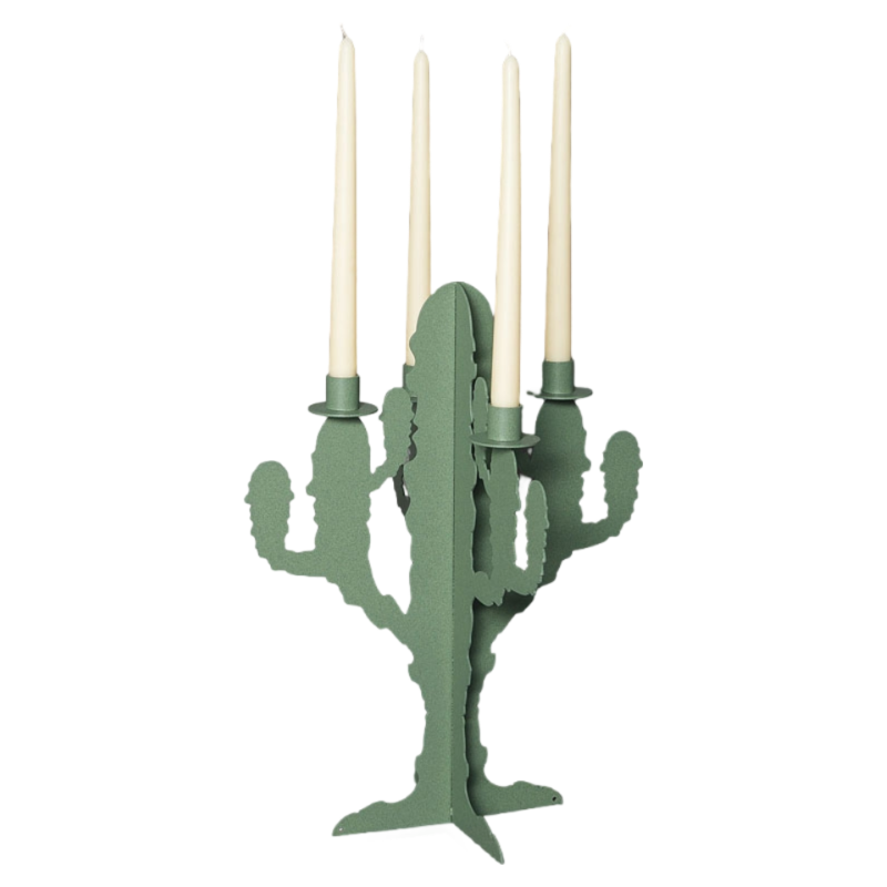 Candelabro cactus verde salvia Arti e Mestieri