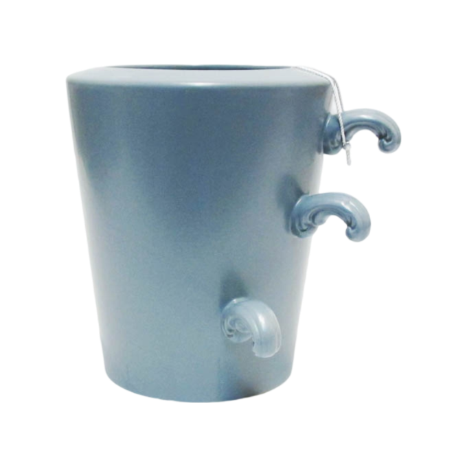 Vaso cutted conic grigioazzurro