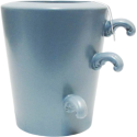 Vaso cutted conic grigioazzurro