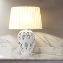 Lampada Barocca Ovale Porcellana Traforata 38cm Hervit