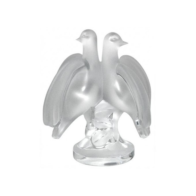 Coppia colombe 22cm Lalique Cristalli