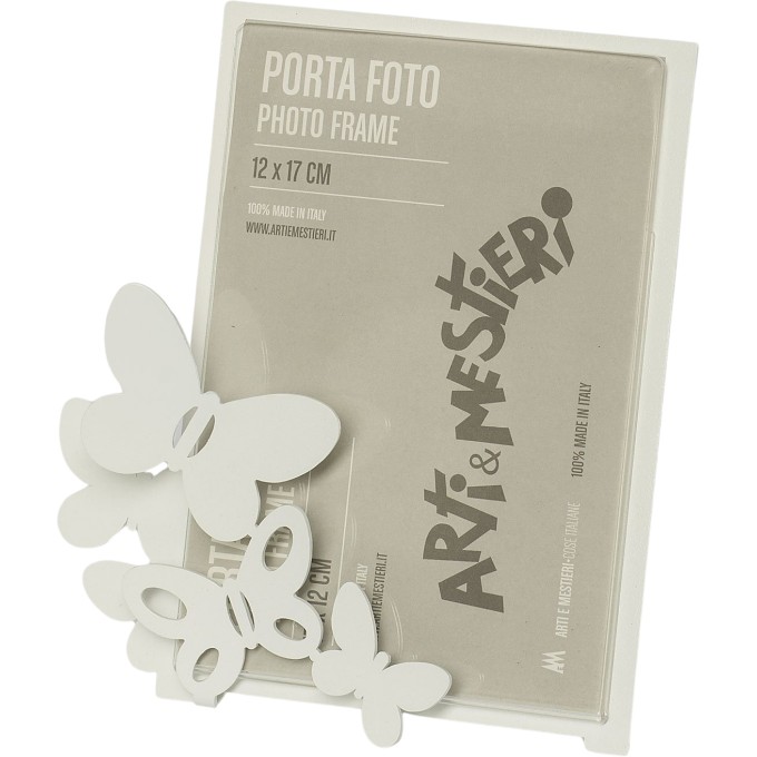 Bomboniera Porta Foto Farfalle Bianco