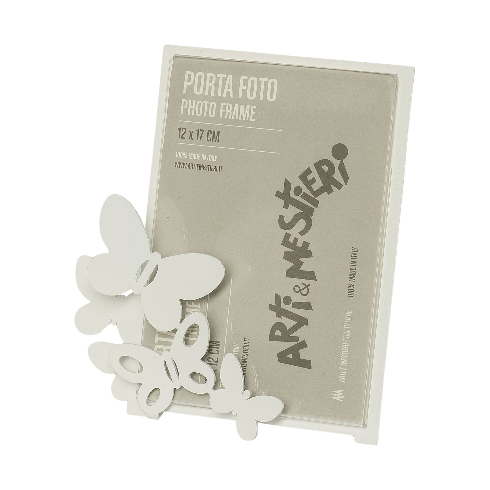 Bomboniera Porta Foto Farfalle Bianco