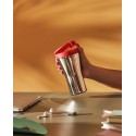 Caffa travel mug rossa a doppia parete in acciaio alessi