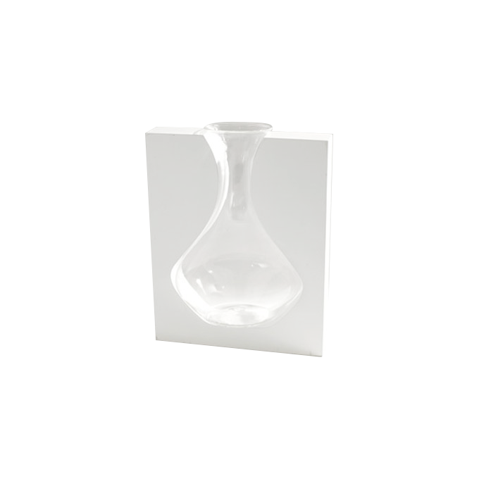 Vaso in legno e vetro misura  cm 28 h Serax