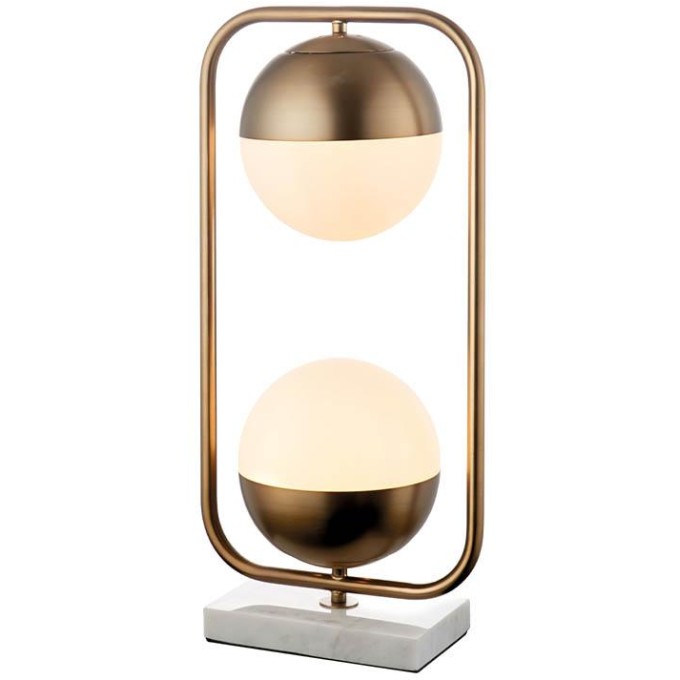 Lampada da tavolo con base in marmo vintage oro L'Oca Nera