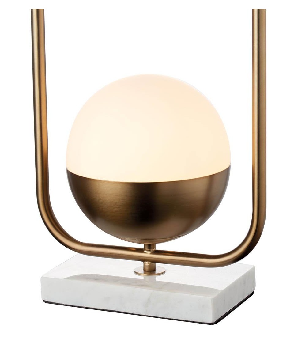 Lampada da tavolo con base in marmo vintage oro L'Oca Nera