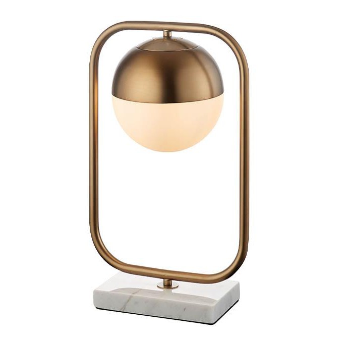 Lampada da tavolo con base in marmo vintage oro L'Oca Nera