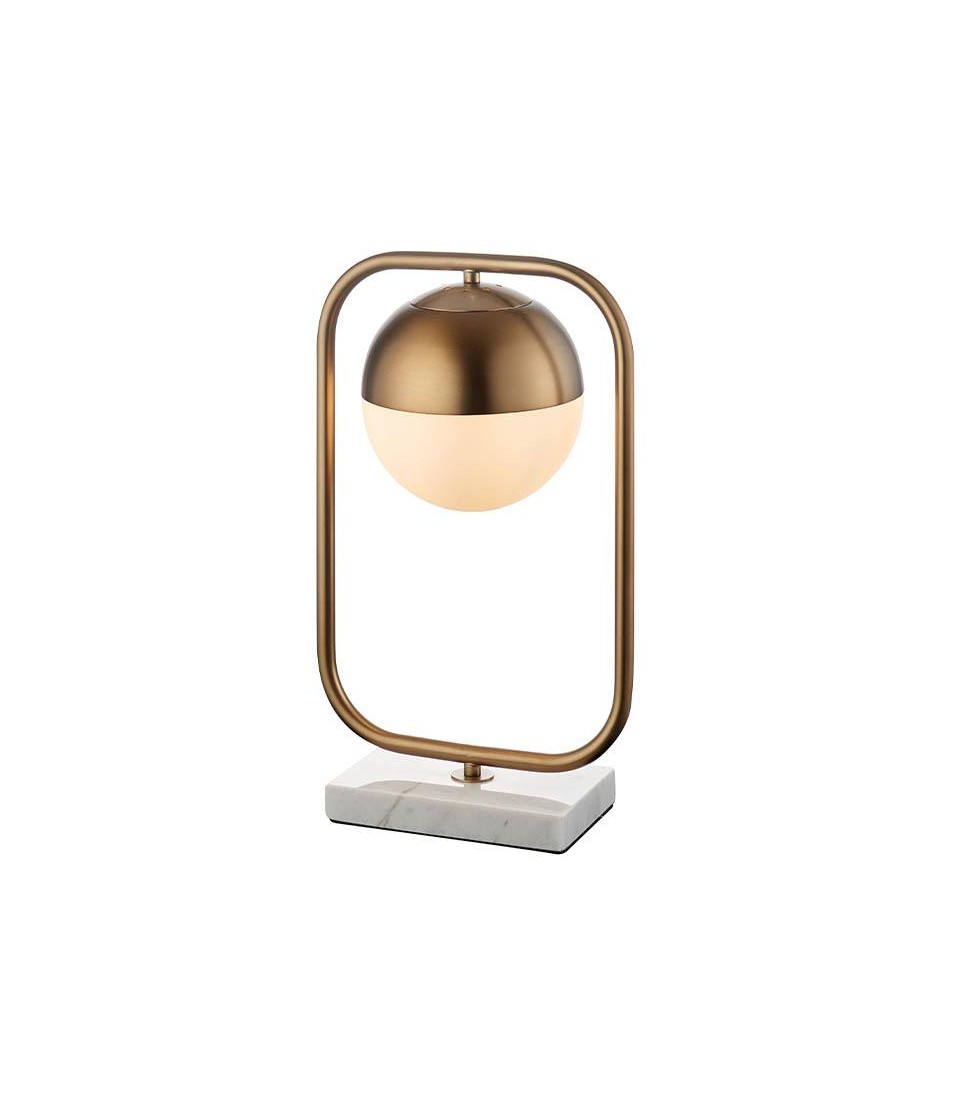 Lampada da tavolo con base in marmo vintage oro L'Oca Nera