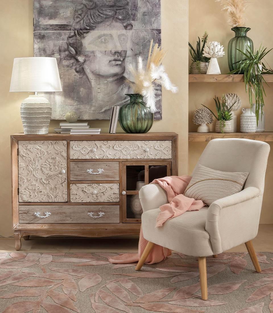 Mobile country in legno con cassetti L'Oca Nera