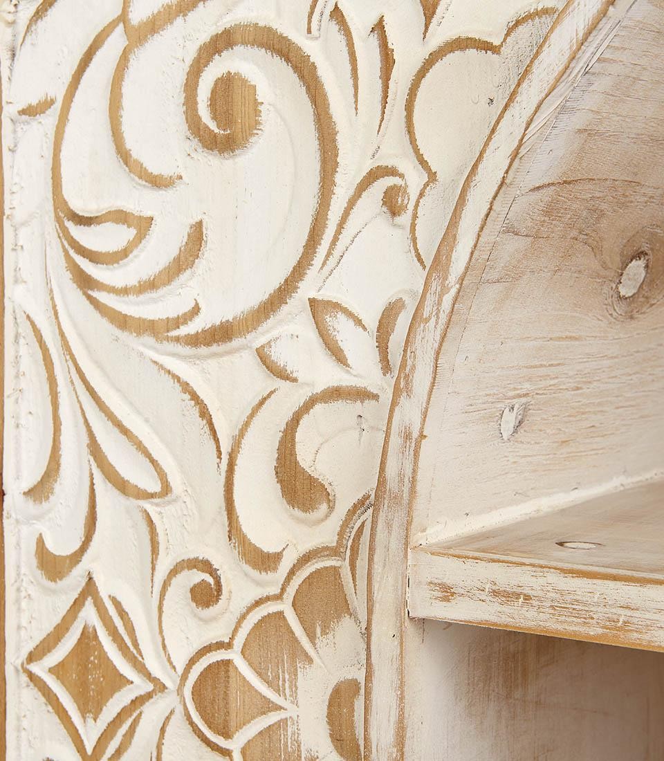 Camino decorativo con mensole country in legno L'Oca Nera