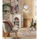 Camino decorativo con mensole country in legno L'Oca Nera