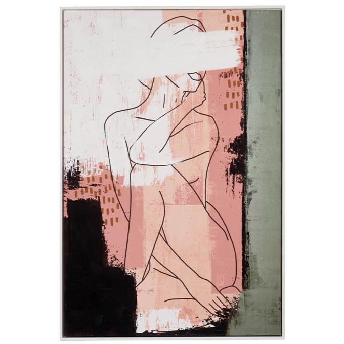 Quadro figura femminile con cornice 80x120cm L'Oca Nera