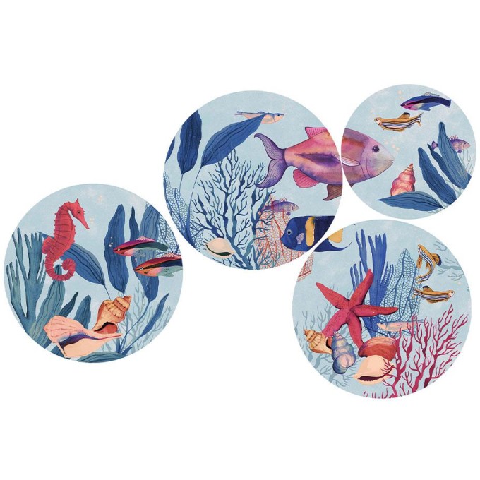 Piatti Decorativi Da Parete Male' - Set 4 Pz