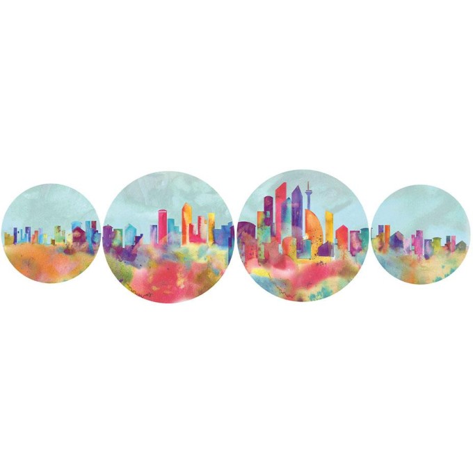 Piatti Decorativi Da Parete Seattle - Set 4 Pz