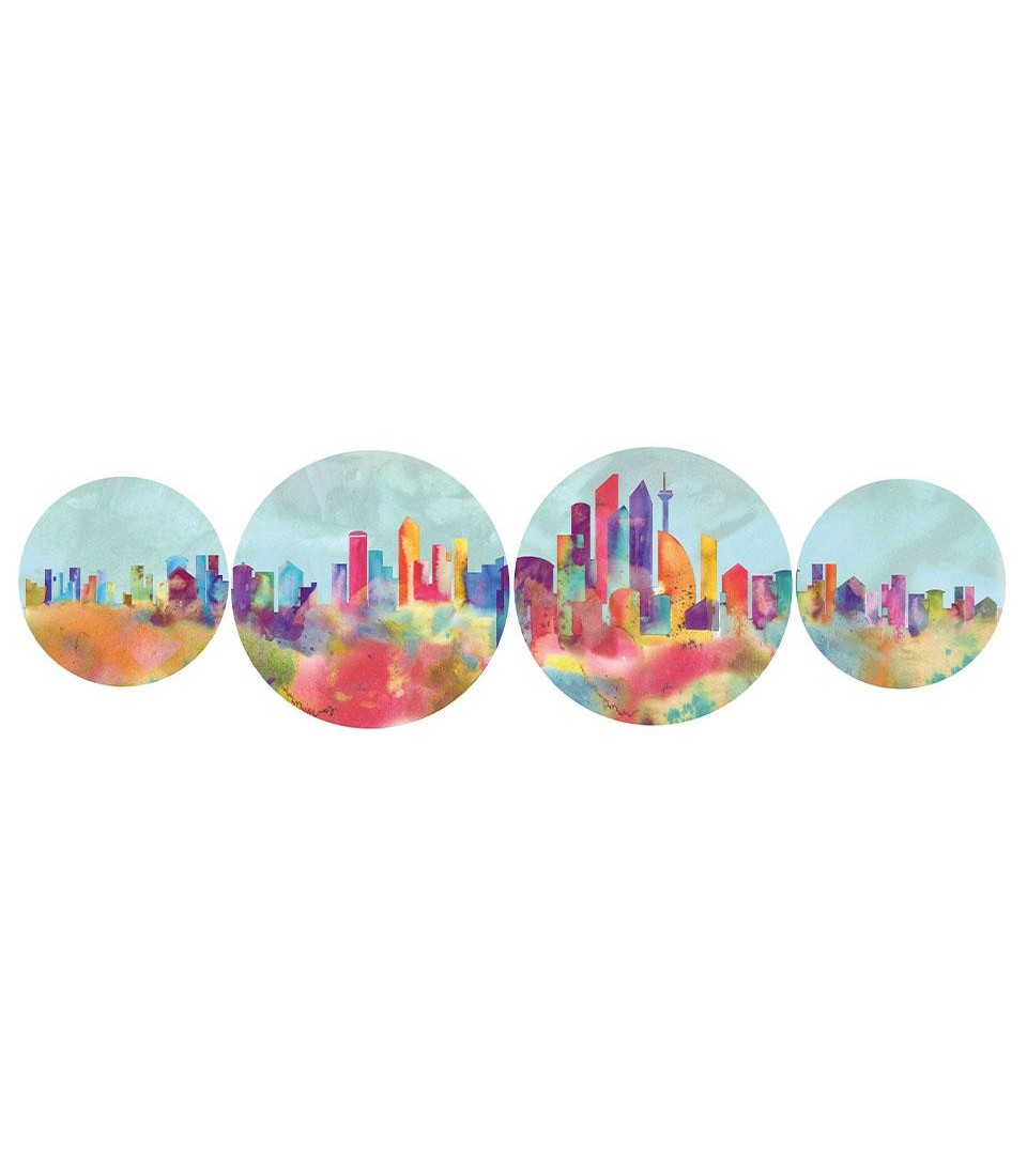 Piatti Decorativi Da Parete Seattle - Set 4 Pz