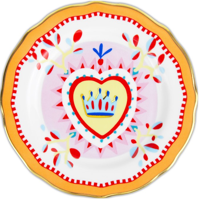 Piatto pane 16cm cuore Baci Milano