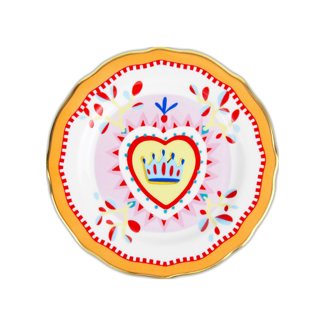 Piatto pane 16cm cuore Baci Milano