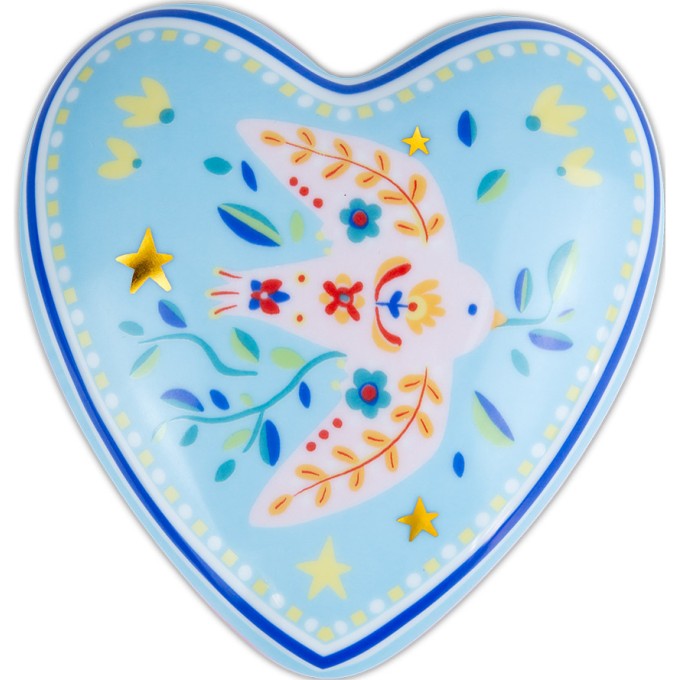 Cuore uccelino 12cm Baci Milano