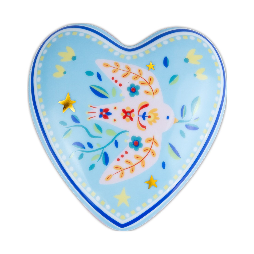 Cuore uccelino 12cm Baci Milano