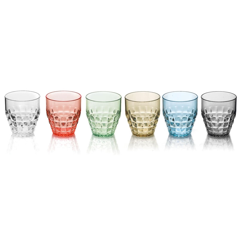 Set 6 bicchieri bassi tiffany multicolor guzzini