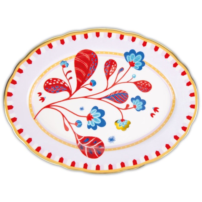 Piatto portata 34cm foglie Baci Milano