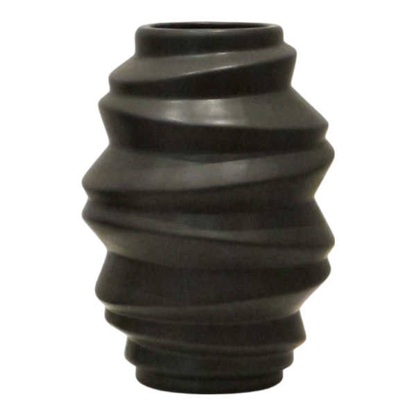 Vaso irregolare nero ceramica h.30 Oakom