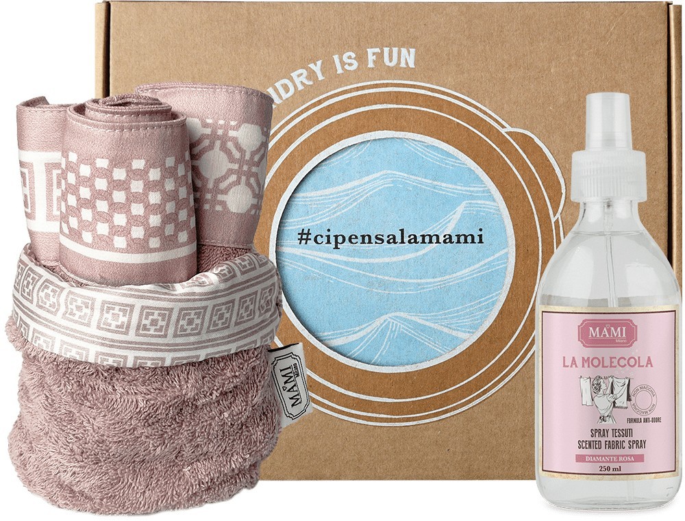 Box Bucato Mami Milano Diamante Rosa: Essenza 200 Ml + Molecola + Lavetta