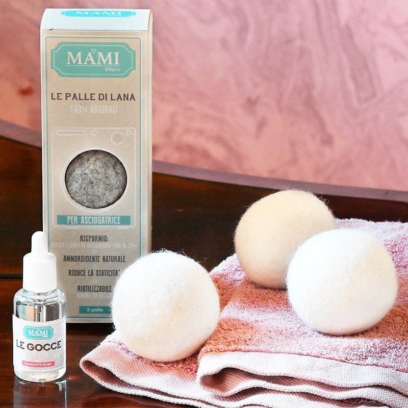 Set Gocce + Palle Di Lana + Portasalviette Nuvola Di Cotone Mami Milano