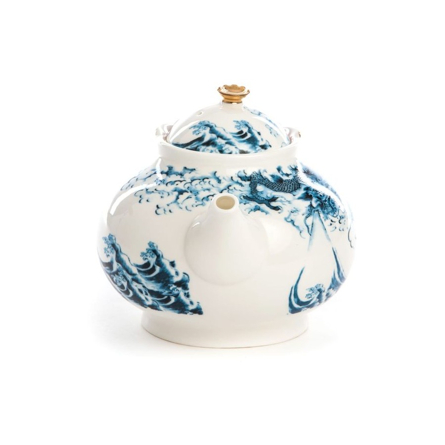 Teiera in porcellana hybrid-smeraldina cm. 15 seletti