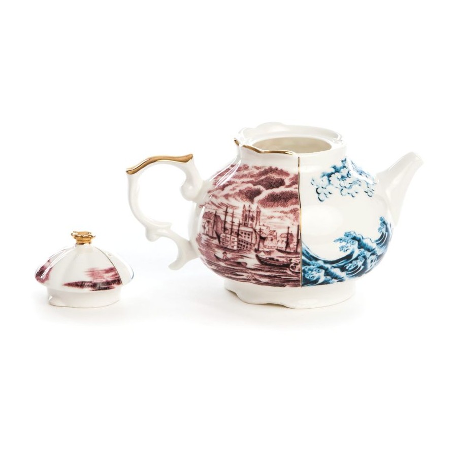 Teiera in porcellana hybrid-smeraldina cm. 15 seletti