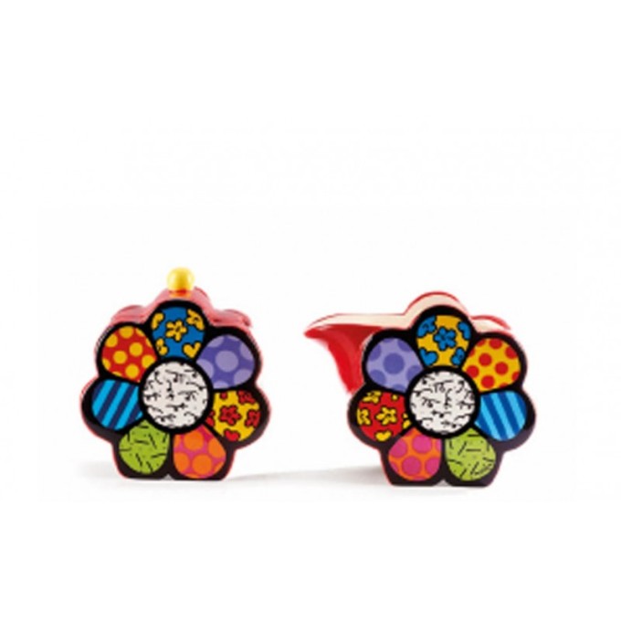 Lattiera e zuccheriera flower (0,35l,0,32l) romero britto